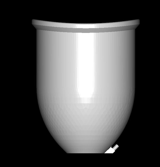 130mm wide by 160mm deep 3d printable breast / buttock enlargement cupping cup