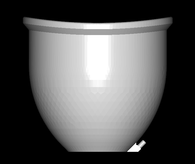 140mm wide by 110mm deep 3d printable breast / buttock enlargement cupping cup