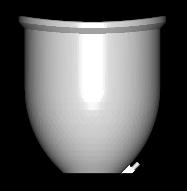 140mm wide by 135mm deep 3d printable breast / buttock enlargement cupping cup