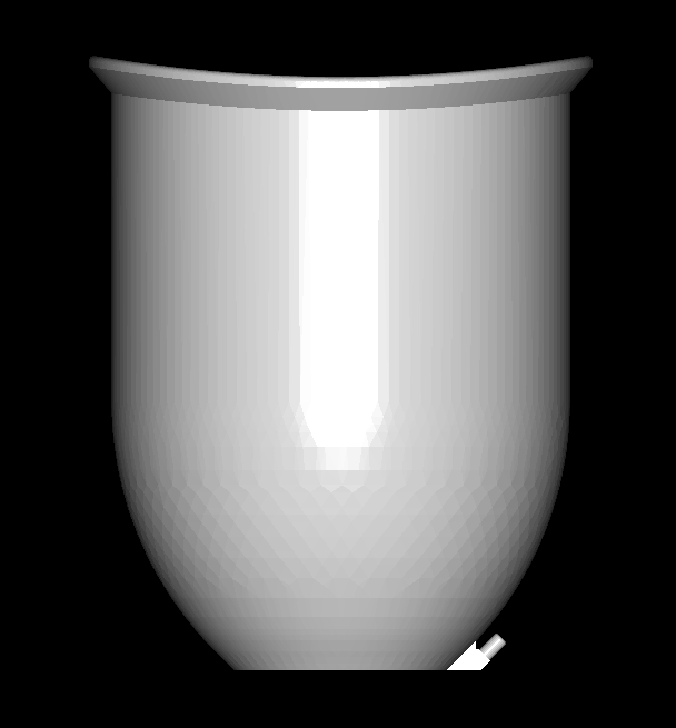 150mm wide by 160mm deep 3d printable breast / buttock enlargement cupping cup