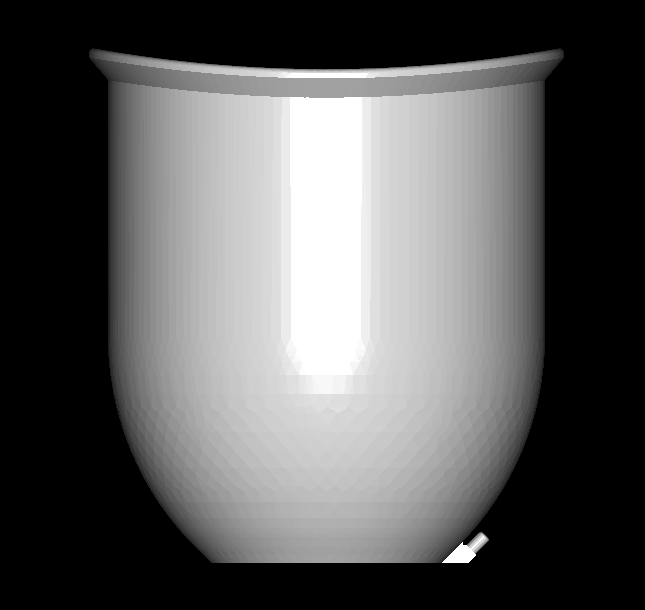 170mm wide by 160mm deep 3d printable breast / buttock enlargement cupping cup